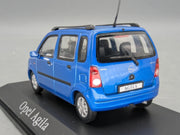 Modellautos 1:43 Minichamps Opel Agila Blau Metallic mit Dealer OVP