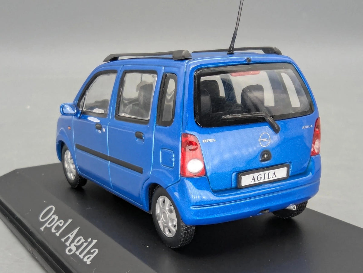 Modellautos 1:43 Minichamps Opel Agila Blau Metallic mit Dealer OVP