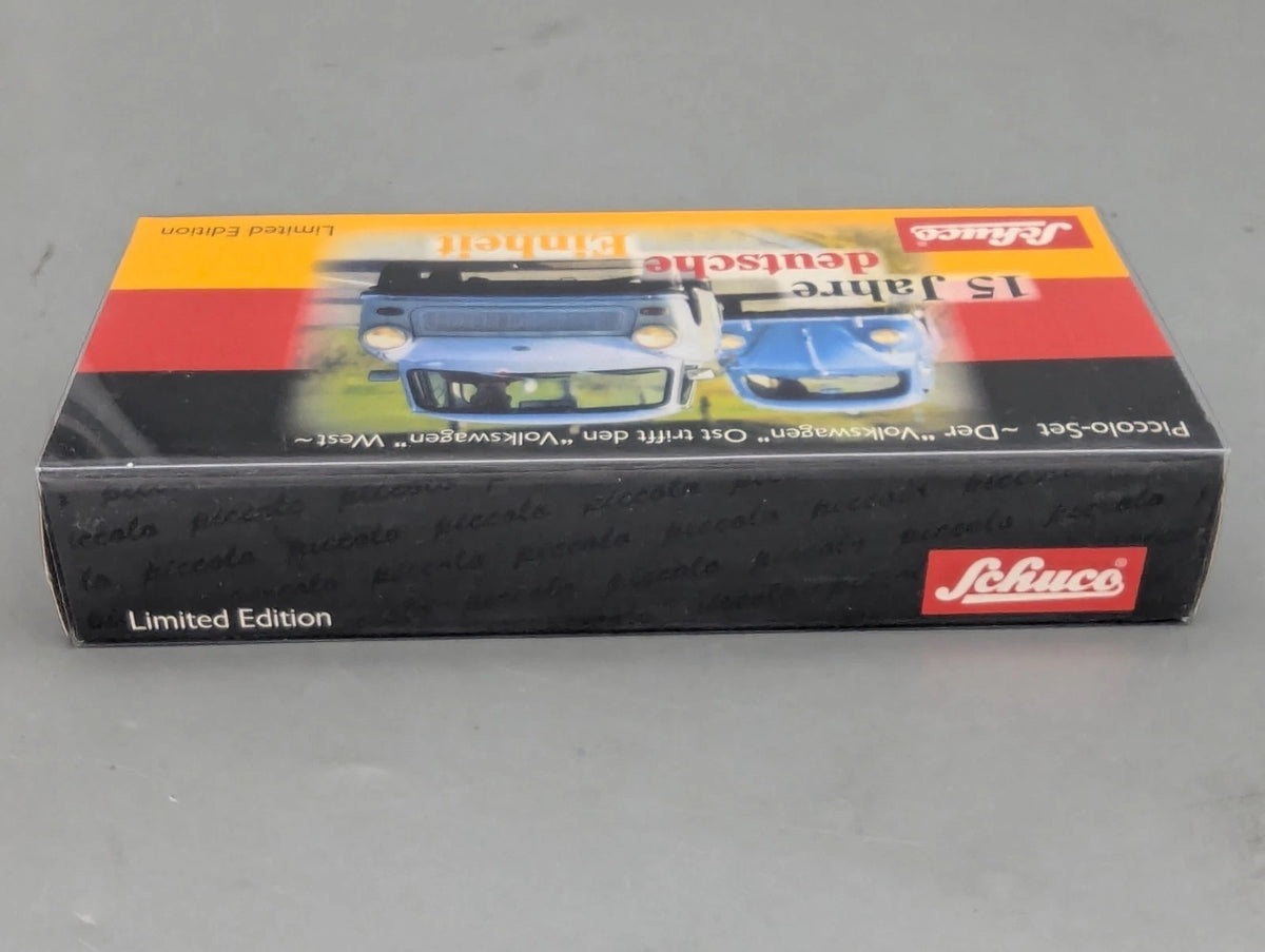 Modellautos 1:90 Schuco Piccolo-Set 15 Jahre deutsche Einheit VW Trabant in OVP