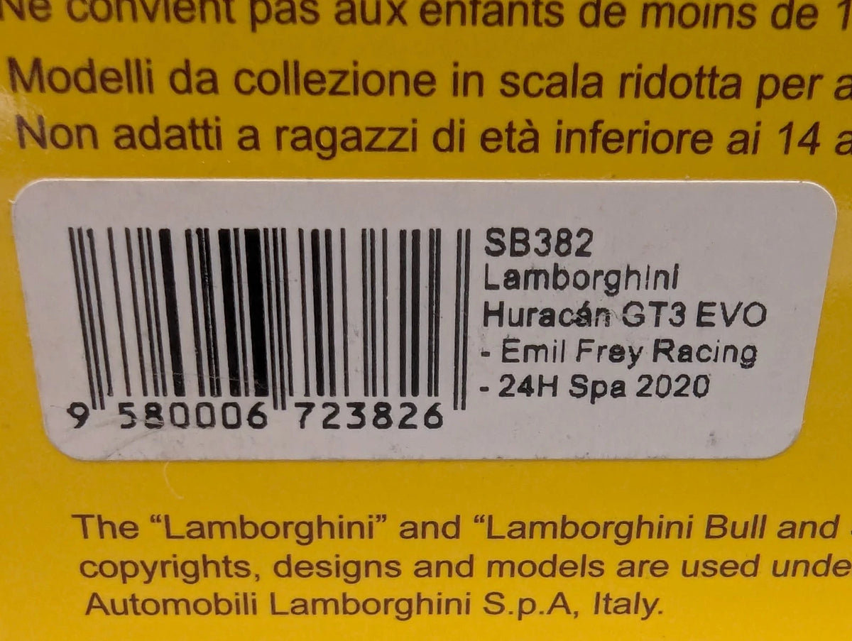 Modellautos 1:43 Spark SB382 Lamborghini Huracan GT3 EVO 24h Spa 2020 #14 OVP