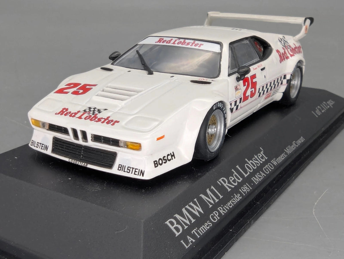 Modellautos 1:43 Minichamps BMW M1 IMSA Red Lobster 1981 1st GTO #25 mit OVP