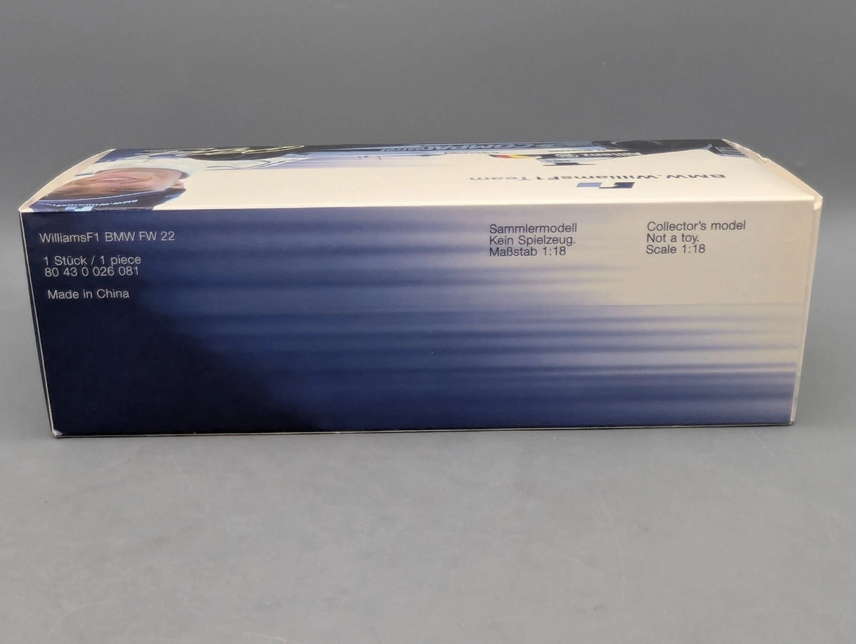 Modellautos 1:18 Minichamps Williams BMW F1 FW22 2000 #9 R Schumacher Dealer OVP