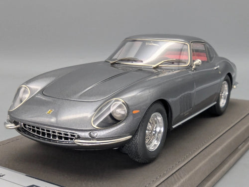 Modellautos 1:18 BBR Ferrari 275 GTB/4 1966 Grigio Met 08/36 mit Vitrine und OVP
