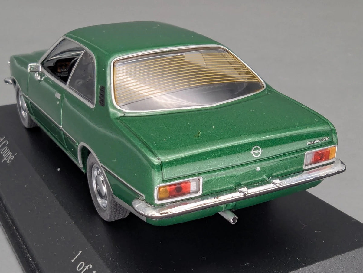 Modellautos 1:43 Minichamps Opel Rekord D Coupe 1975 Jadegrün Metallic mit OVP