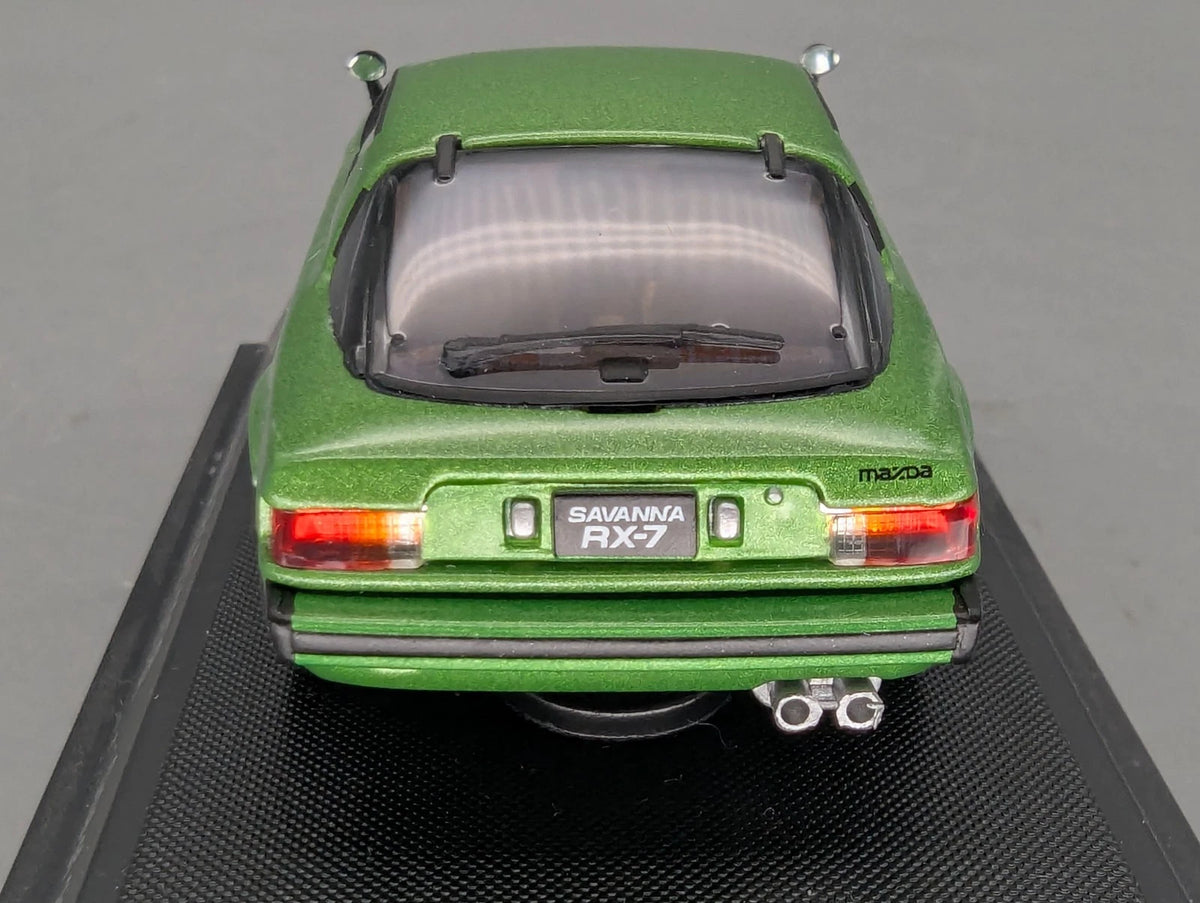 Modellautos 1:43 MMP Mazda Savanna RX-7 1978 Grün Metallic mit Vitrine