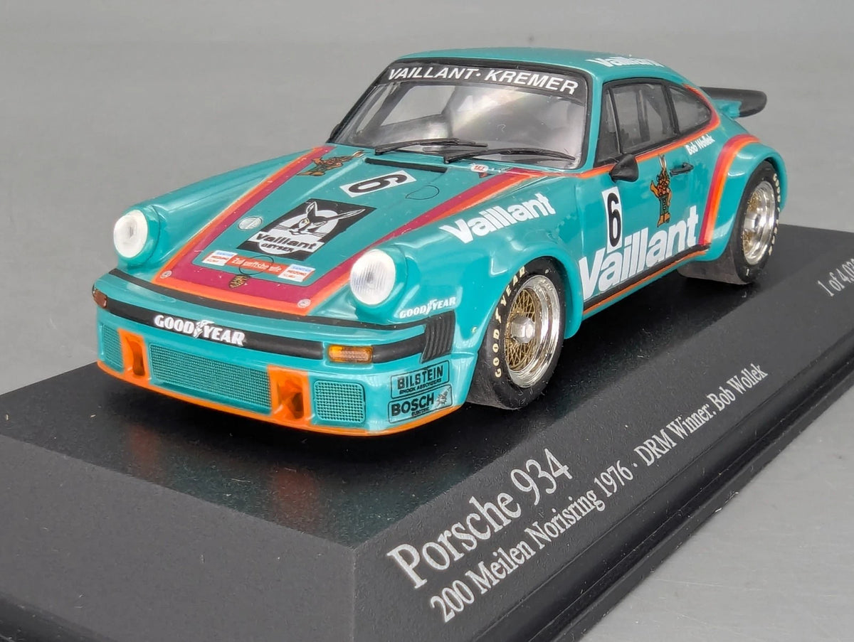 Modellautos 1:43 Minichamps Porsche 934 Norisring 1976 DRM WINNER #6 Wollek OVP