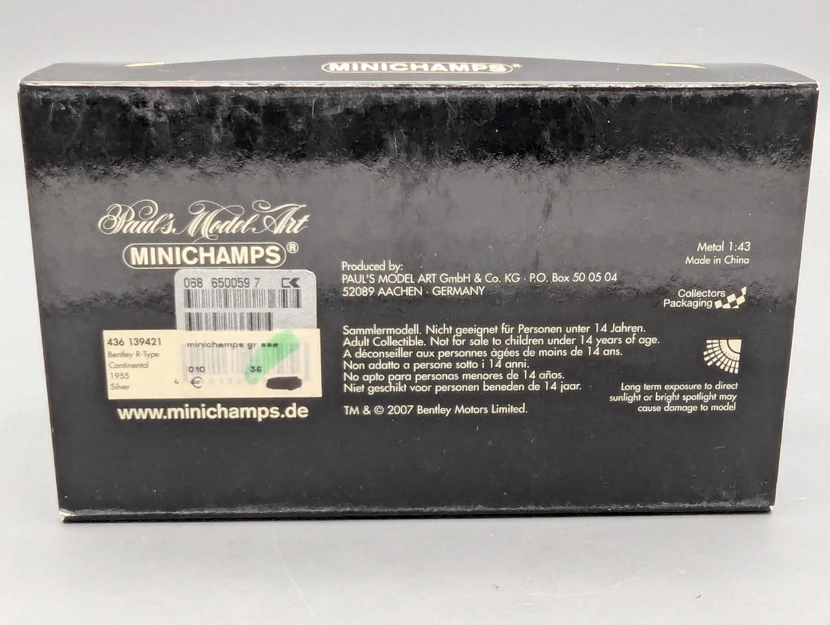 Modellautos 1:43 Minichamps Bentley R-Type Continental 1955 Silber mit OVP