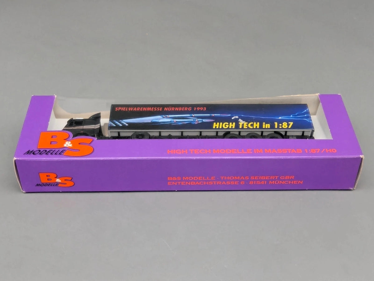 Lkw Modell 1:87 B&S Mercedes-Benz 1850 mit Kofferauflieger Nürnberg 1993 mit OVP