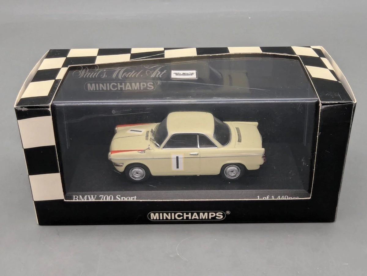 Modellautos 1:43 Minichamps BMW 700 Sport Silverstone 1961 #1 Herbert Linge  OVP