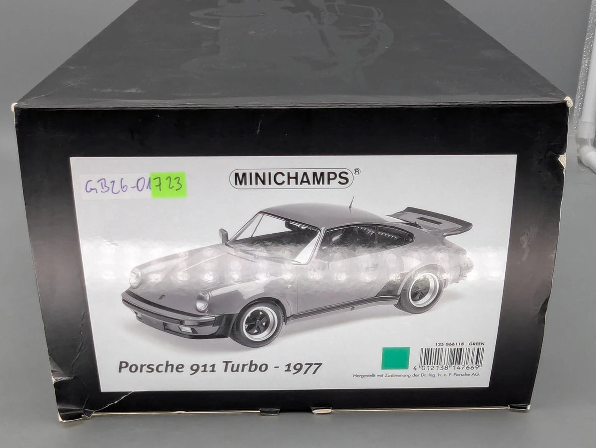Modellautos 1:12 Minichamps Porsche 911 Turbo 1977 Grün mit OVP