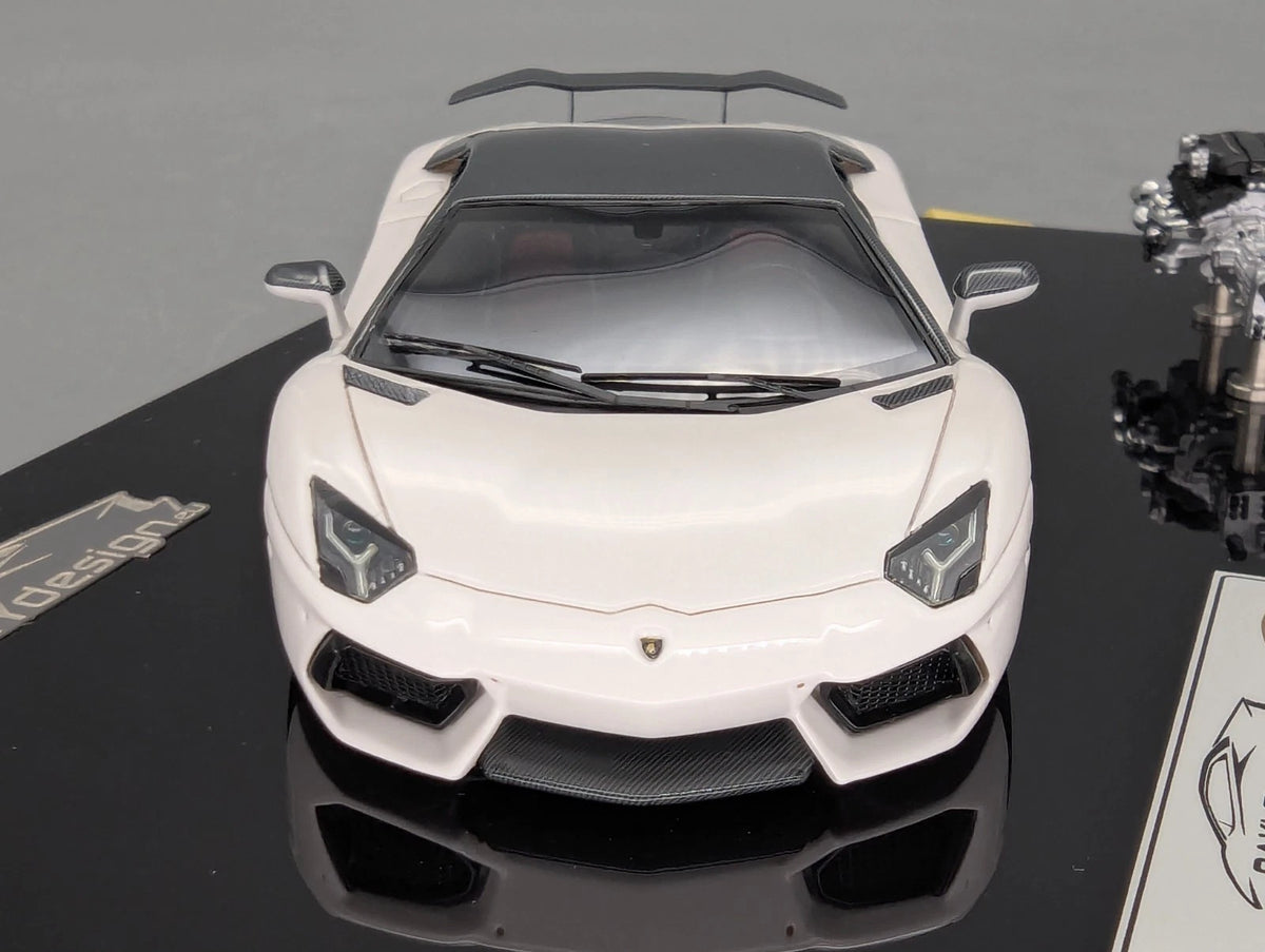 Eidolon Make Up 1:43 Lamborghini Aventador LP760-2 Engine Set Oakley Weiß OVP