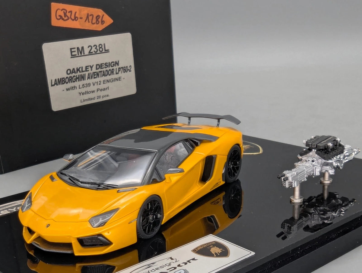 Eidolon Make Up 1:43 Lamborghini Aventador LP760-2 Engine Set Oakley Gelb OVP