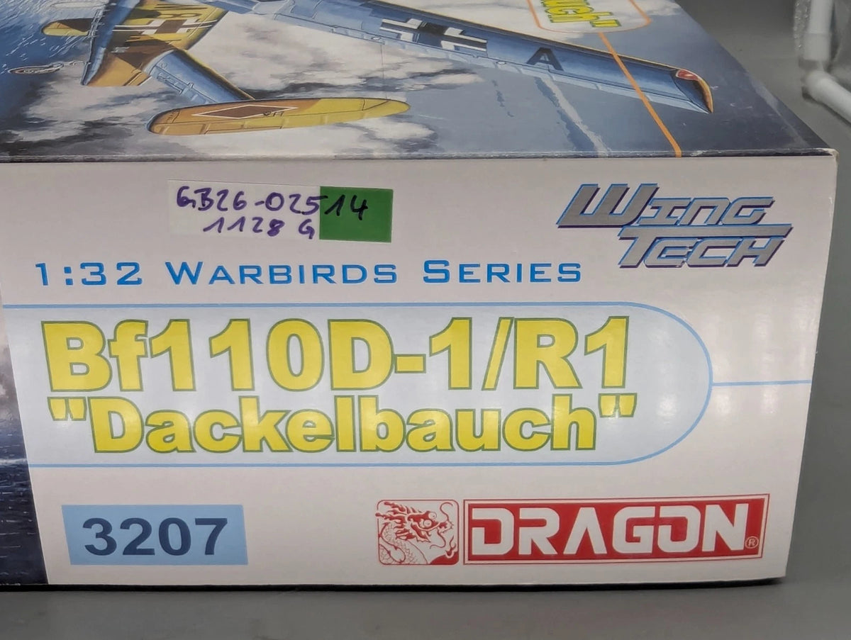 Flugzeug Bausatz 1:32 Dragon Models 3207 Bf 110D-1/R1 Dackelbauch mit OVP