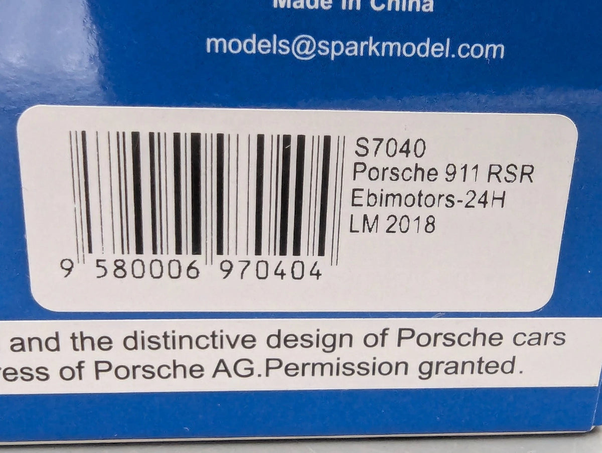 Modellautos 1:43 Spark S7040 Porsche 911 RSR 24h Le Mans 2018 #80 mit OVP