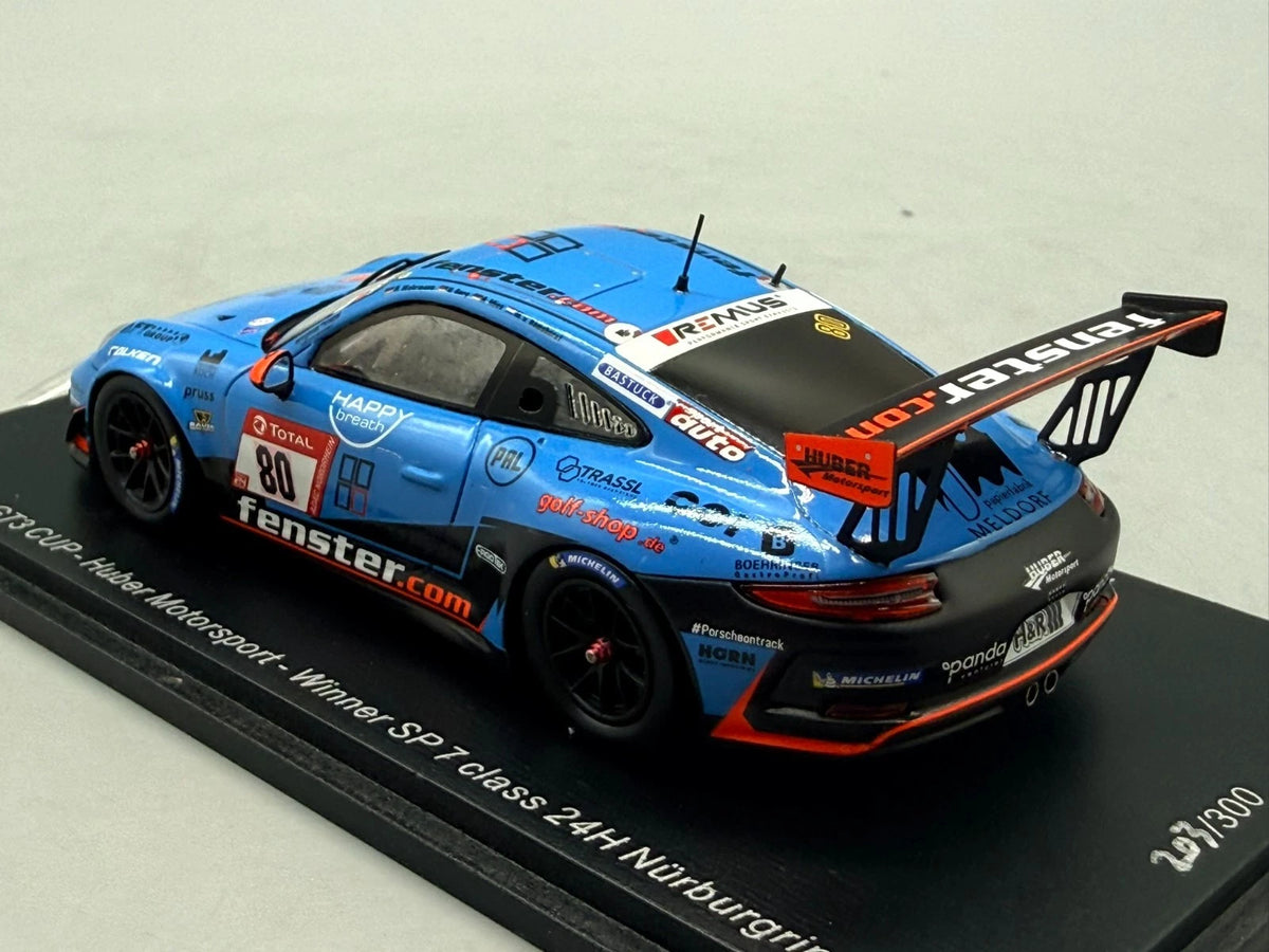 Modellautos 1:43 Spark Porsche 911 GT3 Cup Winner SP7 class 24H Nürburgring +OVP