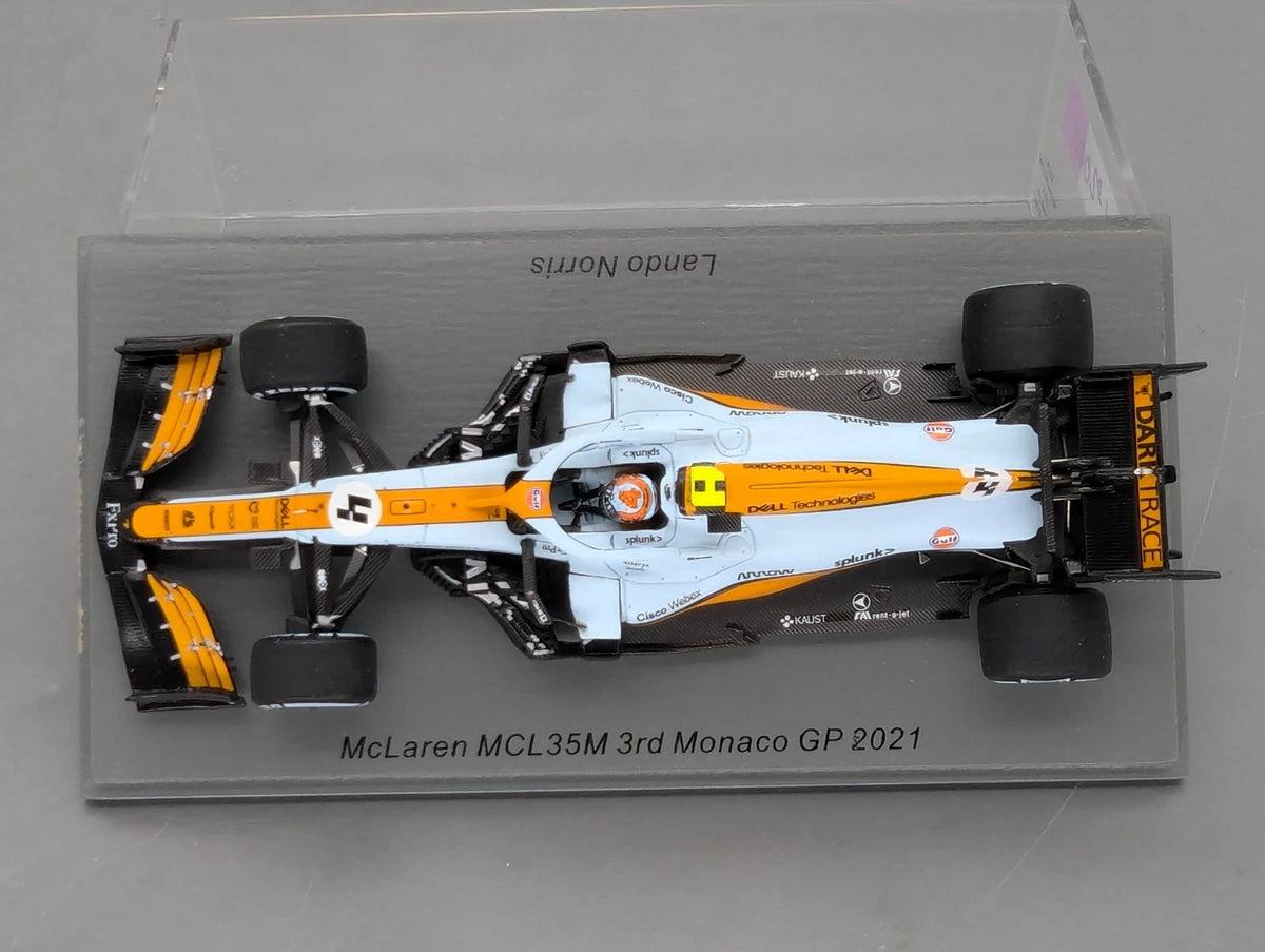 Modellautos 1:43 Spark S7679 McLaren MCL35M 3rd Monaco GP 2021 #4 L. Norris OVP