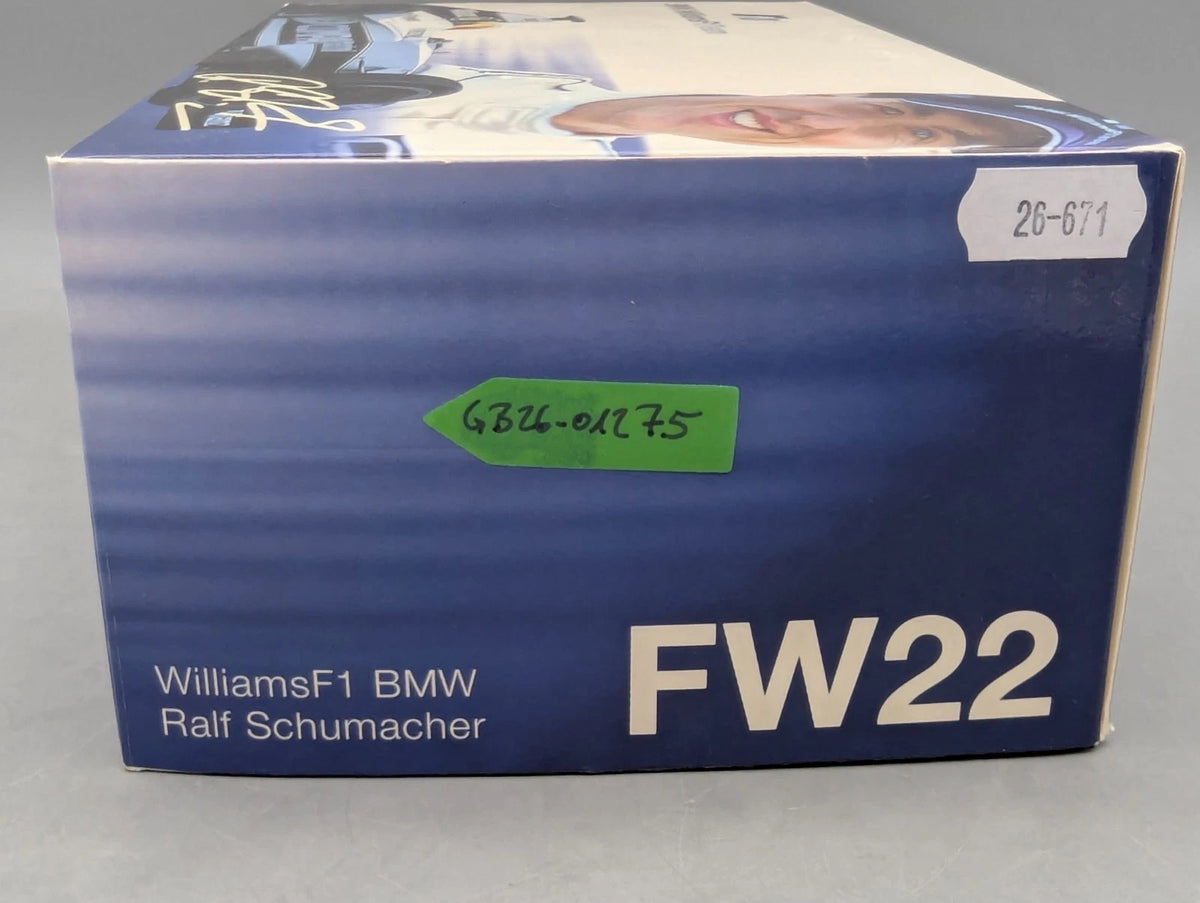 Modellautos 1:18 Minichamps Williams BMW F1 FW22 2000 #9 R Schumacher Dealer OVP