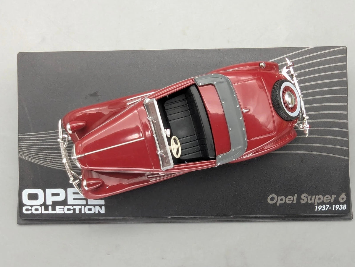 Modellautos 1:43 Ixo für Eaglemoss Opel Collection Super 6 mit Vitrine