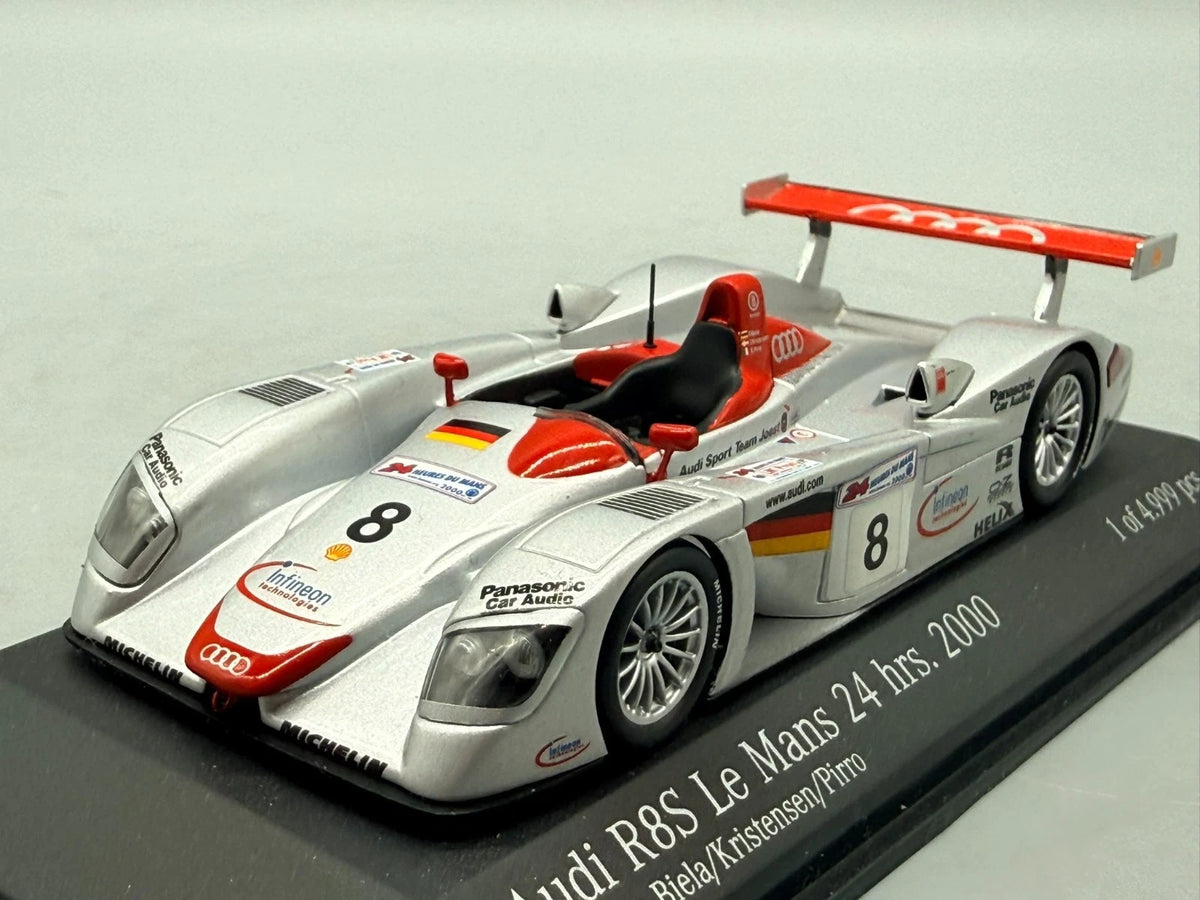 Modellautos 1:43 Minichamps Audi R8S Winner Le Mans 24h 2000 #8 mit OVP