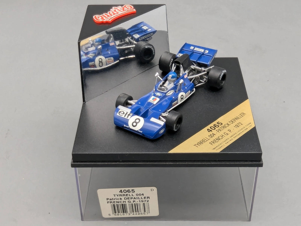 Modellautos 1:43 Quartzo Tyrrell 004 French GP 1972 #8 P. Depailler mit Vitrine