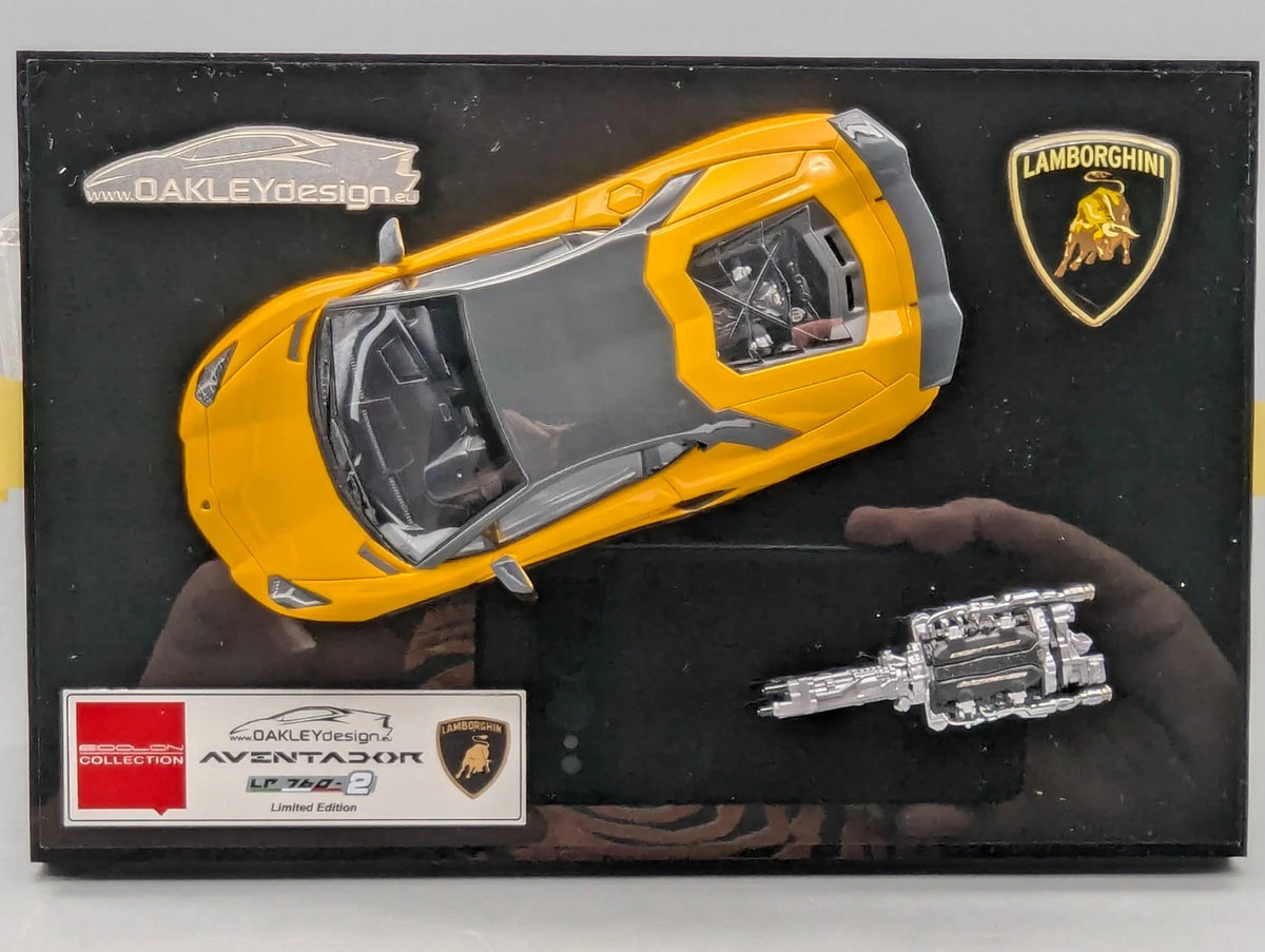 Eidolon Make Up 1:43 Lamborghini Aventador LP760-2 Engine Set Oakley Gelb OVP