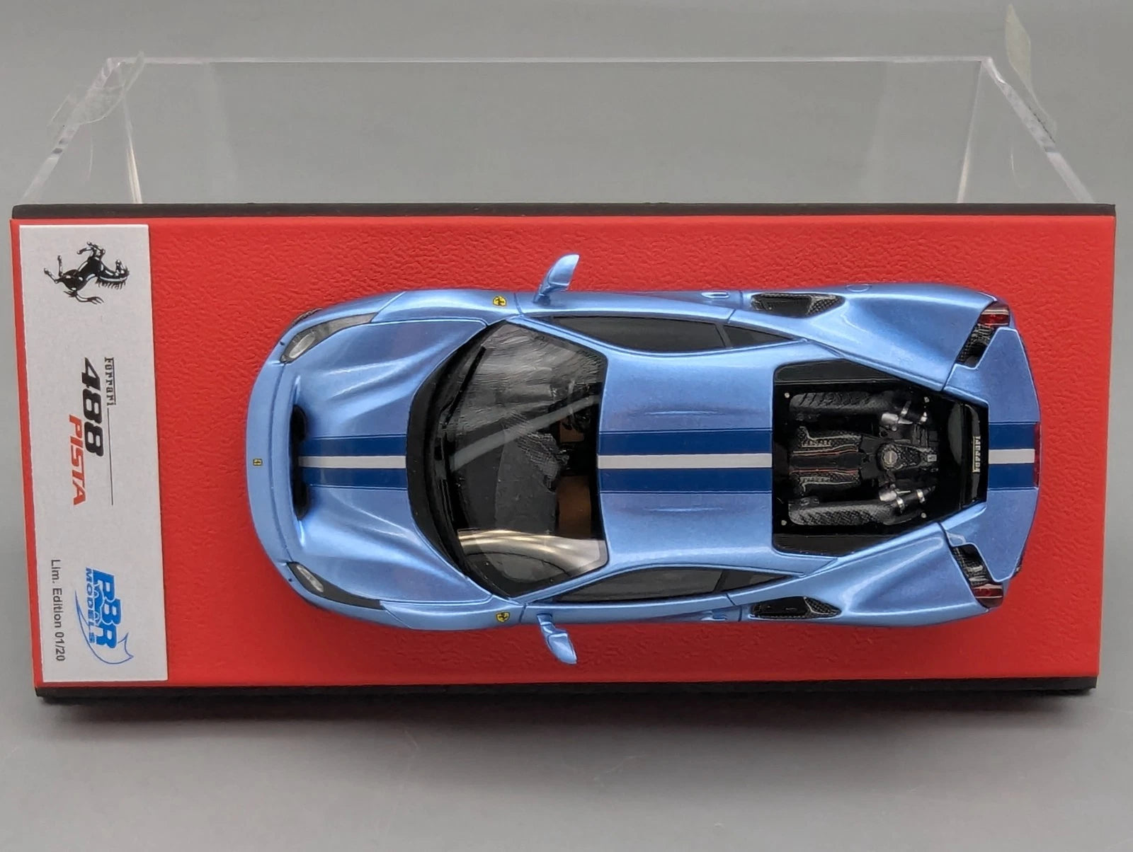 Modellautos 1:43 BBR Concept43 Ferrari 488 Pista RHD Azzurro Cali. Ltd 01/20 OVP