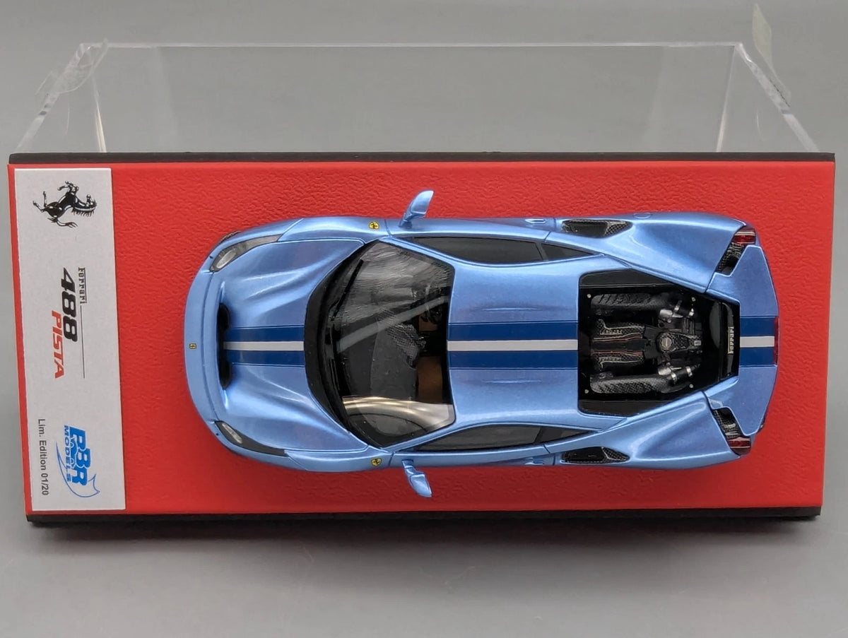 Modellautos 1:43 BBR Concept43 Ferrari 488 Pista RHD Azzurro Cali. Ltd 01/20 OVP