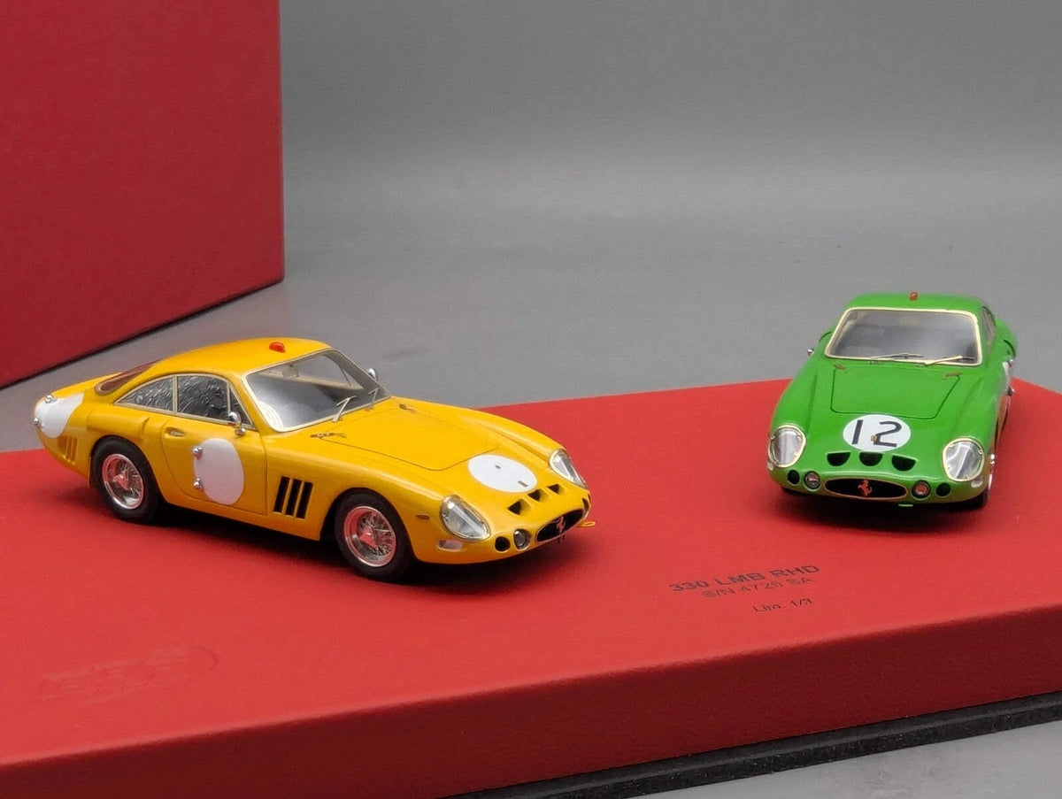Modellautos 1:43 BBR Ferrari 330 LMB RHD Ltd 01/03 2-tlg Set mit Vitrine und OVP
