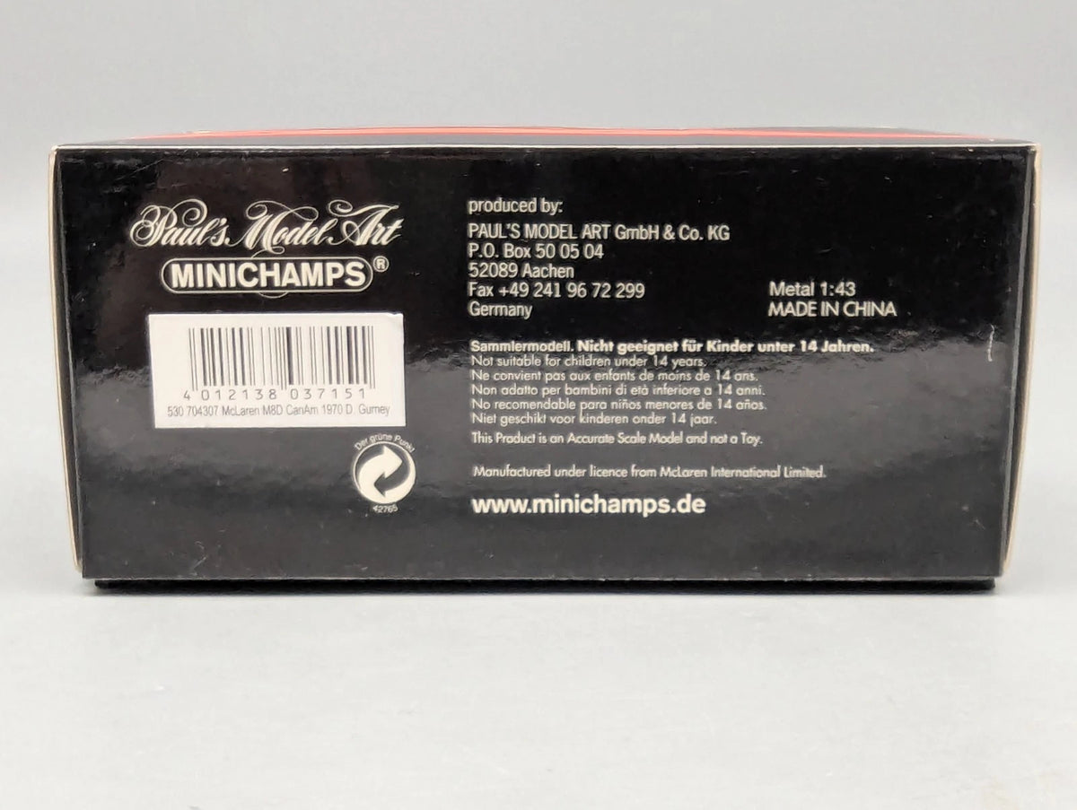 Modellautos 1:43 Minichamps McLaren M8D Can Am Series 1970 #48 Gurney mit OVP