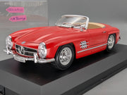 Modellautos 1:18 Bburago Mercedes Benz 300 SL Cabriolet Rot mit Vitrine