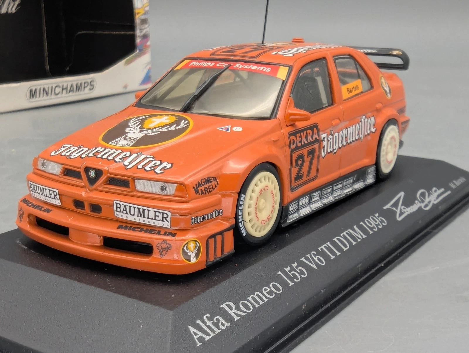 Modellautos 1:43 Minichamps Alfa Romeo 155 V6 TI DTM 1995 #27 Bartels mit OVP