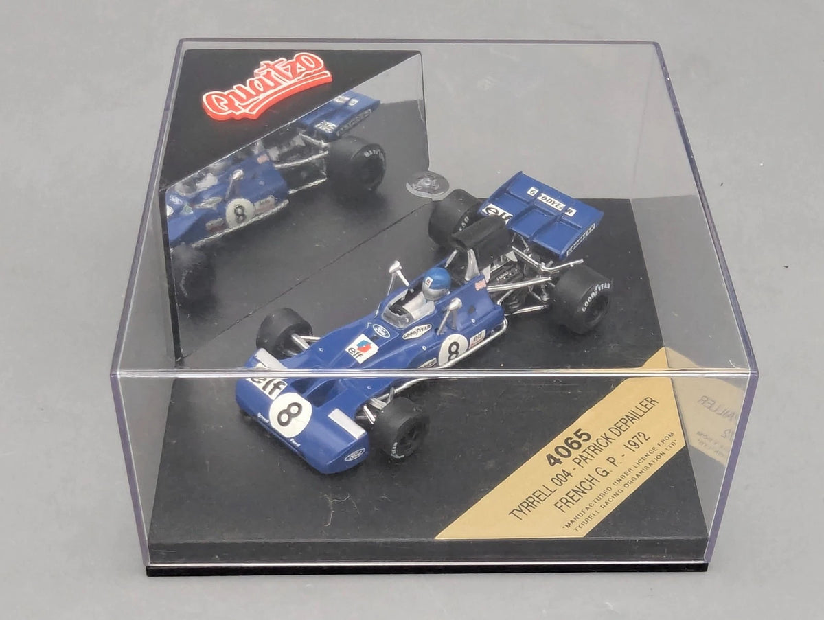 Modellautos 1:43 Quartzo Tyrrell 004 French GP 1972 #8 P. Depailler mit Vitrine