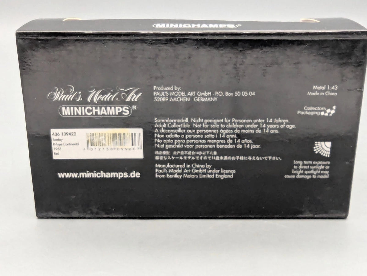 Modellautos 1:43 Minichamps Bentley R-Type Continental 1955 Rot mit OVP