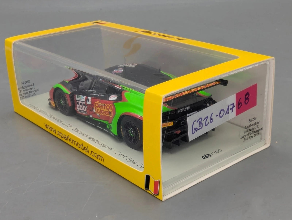 Modellautos 1:43 Spark SB294 Lamborghini Huracan GT3 24h Spa 2016 #666 OVP