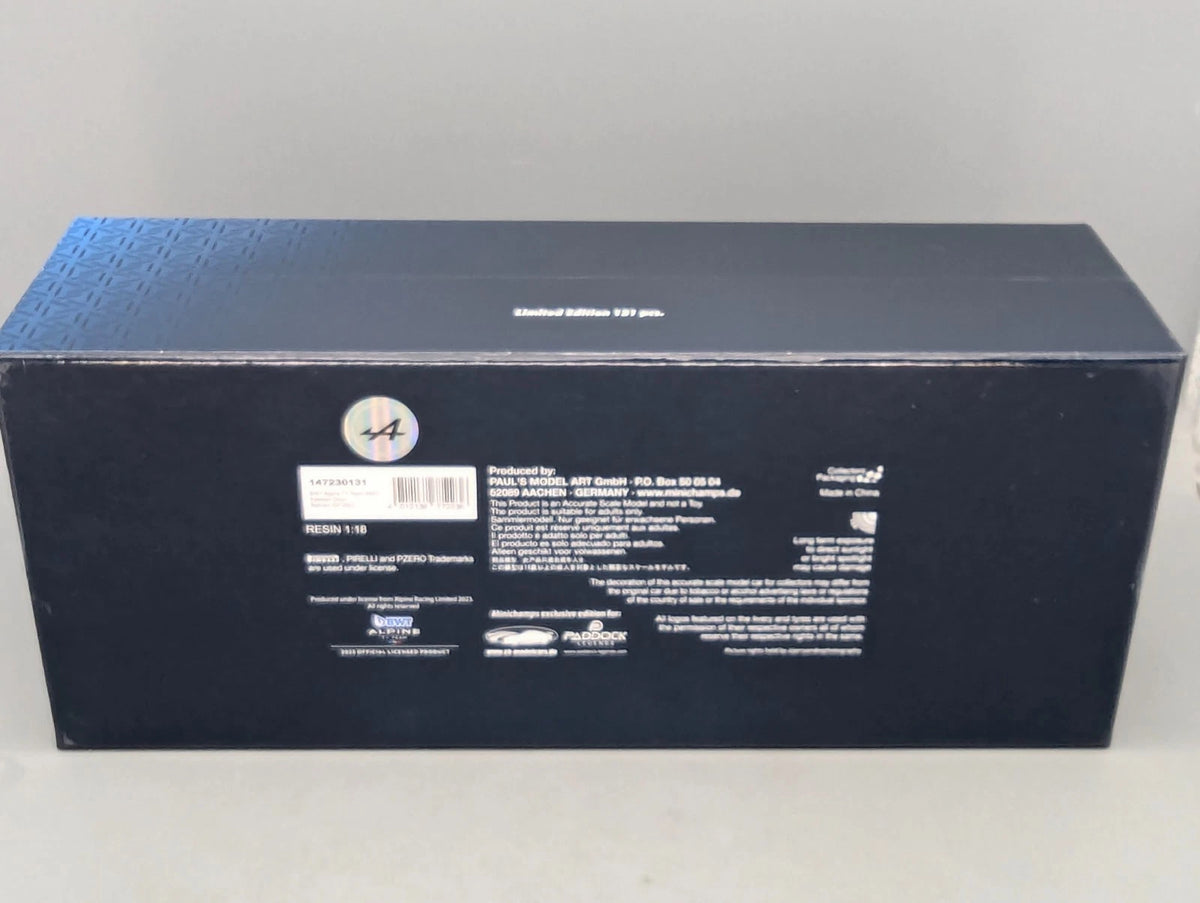 Modellautos 1:18 Minichamps BWT Alpine F1 Bahrain 2023 #31 Esteban Ocon mit OVP