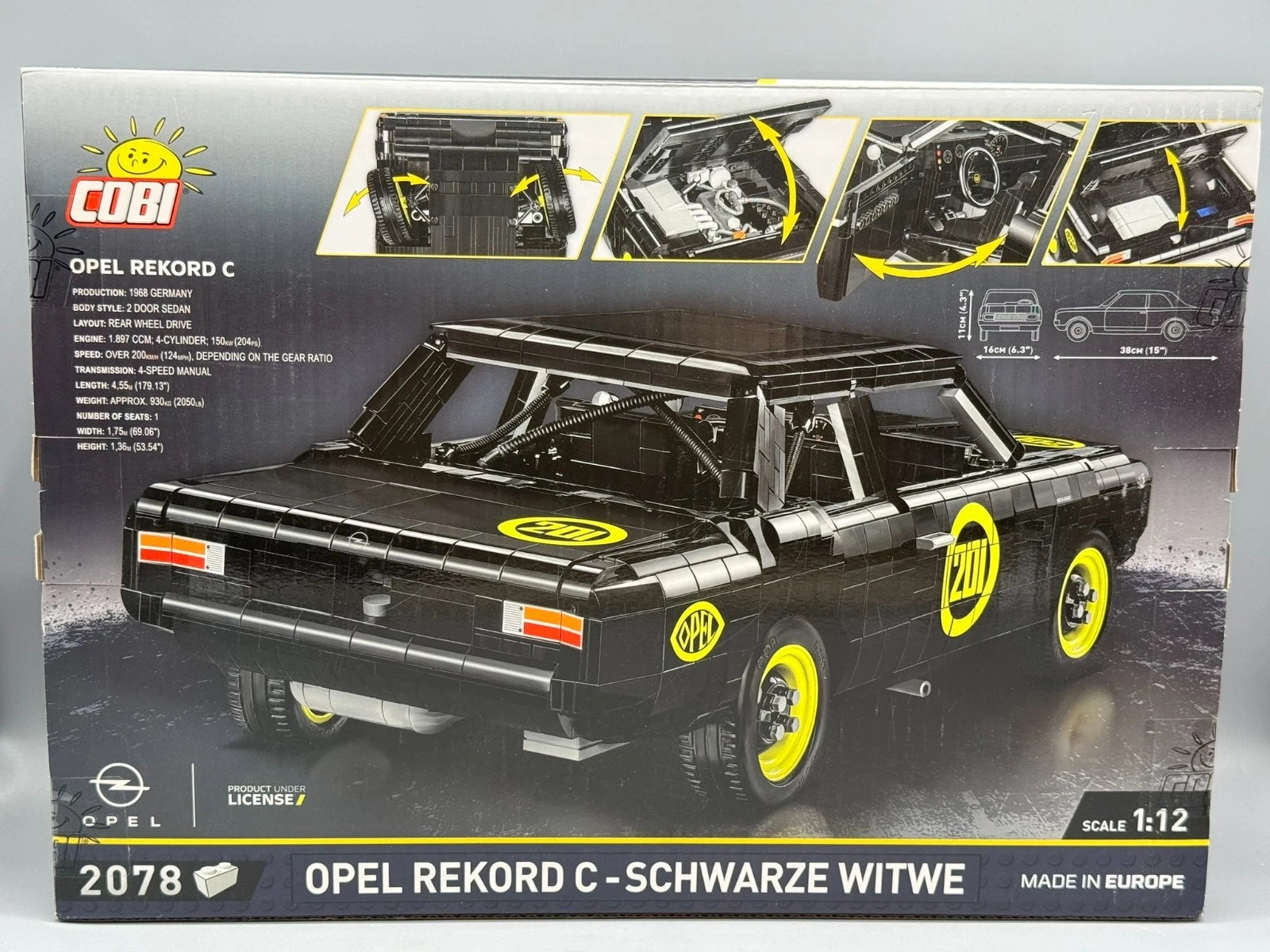 Klemmbausteine 1:12 Cobi Opel Record C - Schwarze Witwe mit OVP