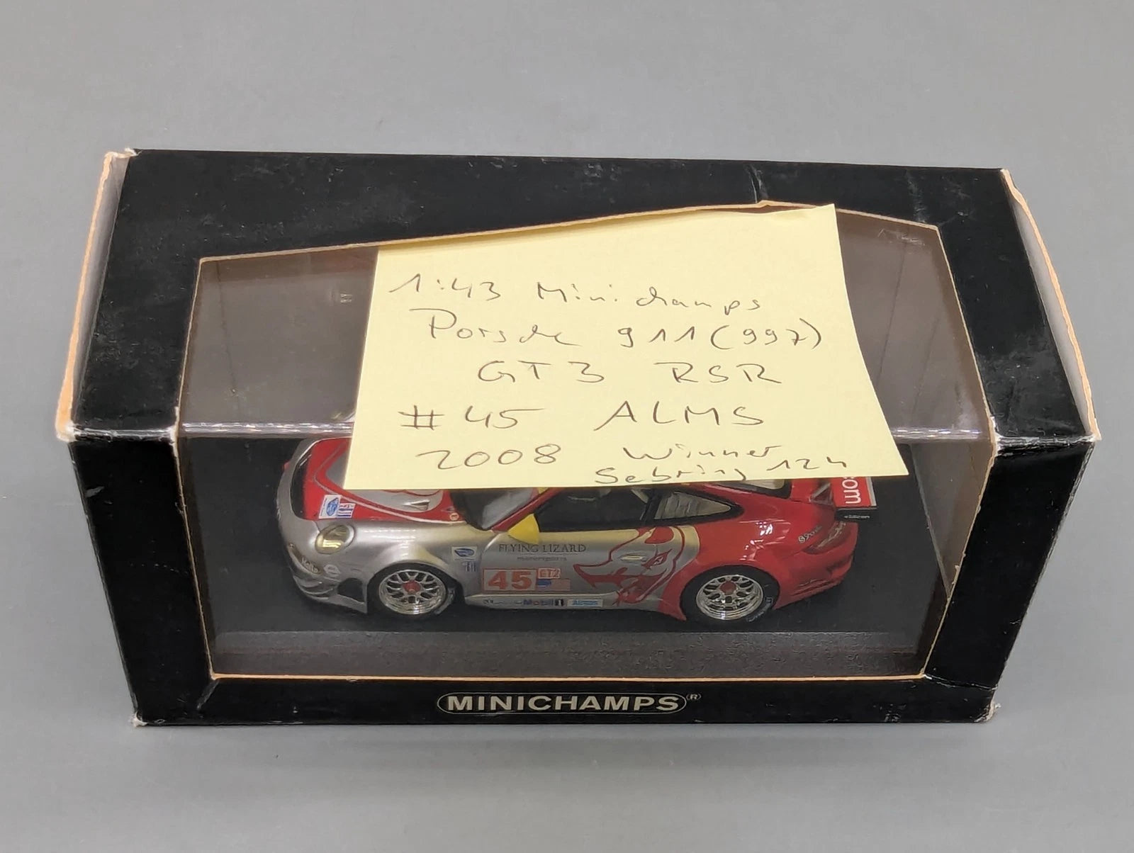 Modellautos 1:43 Minichamps Porsche 911 997 GT3 RSR WINNER Sebring 2008 #45 OVP
