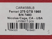 Modellautos 1:43 BBR Ferrari 275 GTS 1965 Nicolas Cage Personal Car  01/05 OVP
