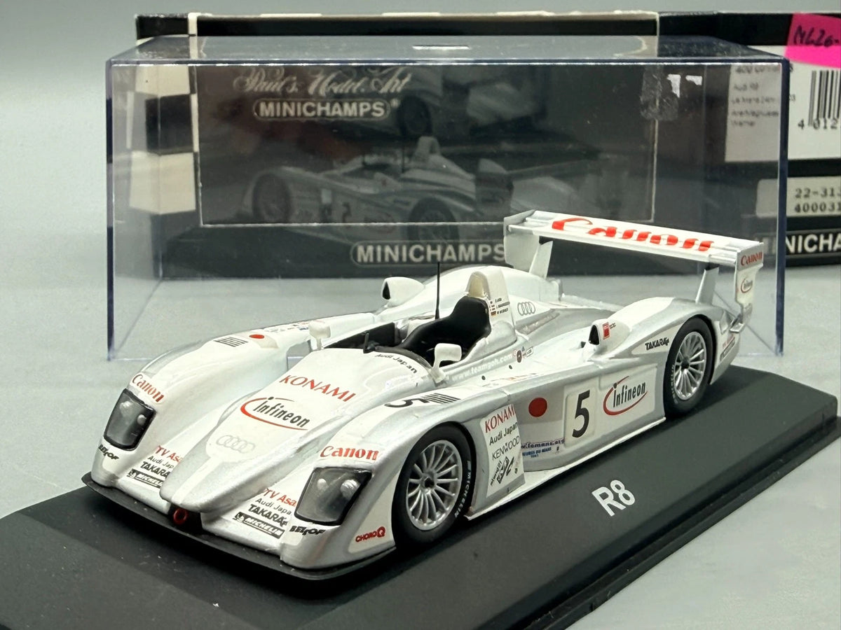 Modellautos 1:43 Minichamps Audi R8 Le Mans 24h 2003 #5 mit OVP