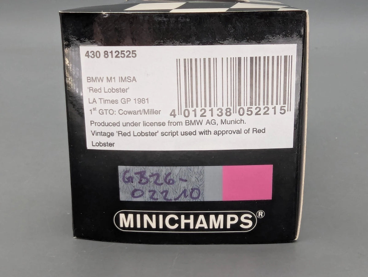 Modellautos 1:43 Minichamps BMW M1 IMSA Red Lobster 1981 1st GTO #25 mit OVP