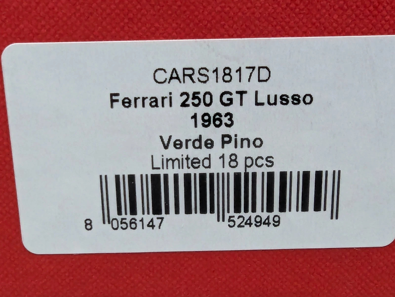 Modellautos 1:18 BBR Ferrari 250 GT Lusso S/N 5117 GT 2009 Ltd 01/18 mit OVP