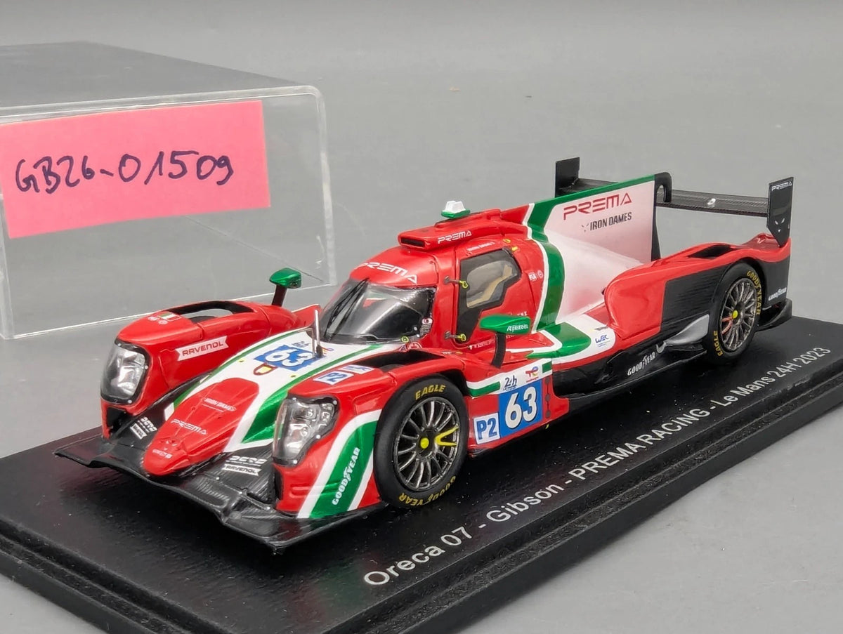 Modellautos 1:43 Spark Oreca 07 Gibson 24h Le Mans 2023 Prema #63 Vitrine