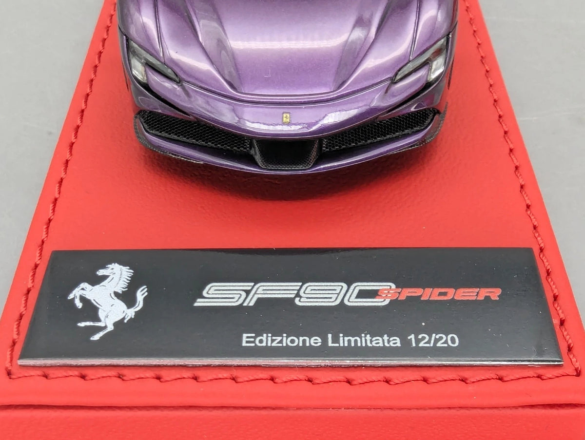 Modellautos 1:43 BBR CALSITO Ferrari SF90 Spider Ltd 12/20 Viola Hong Kong OVP