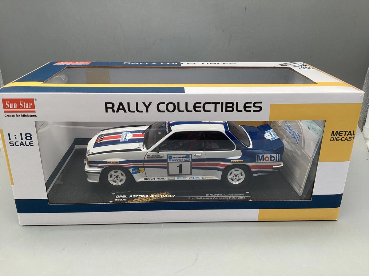 Modellautos 1:18 Sun Star Opel Ascona 400 Acropolis Rally 1982 #1 mit OVP