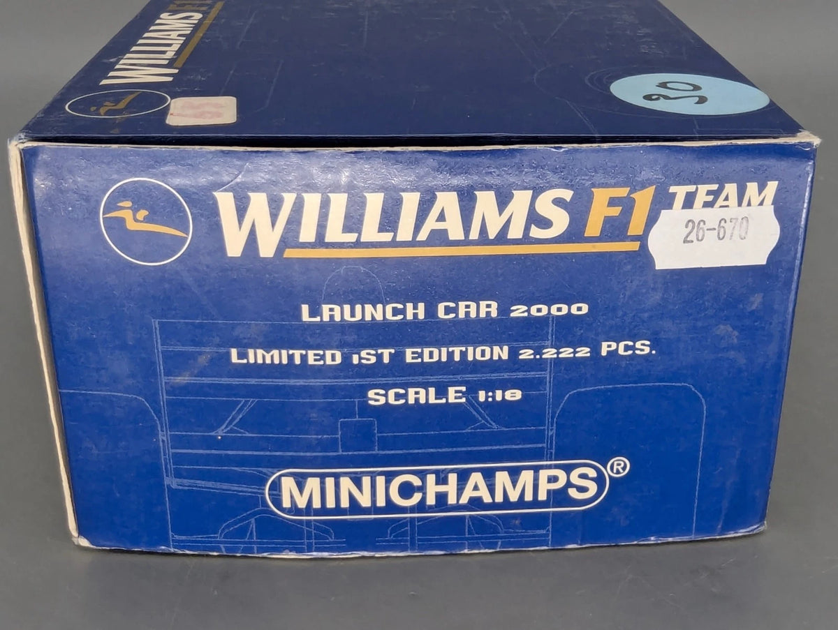 Modellautos 1:18 Minichamps Williams BMW F1 FW22 2000 #5 Launch Car OVP