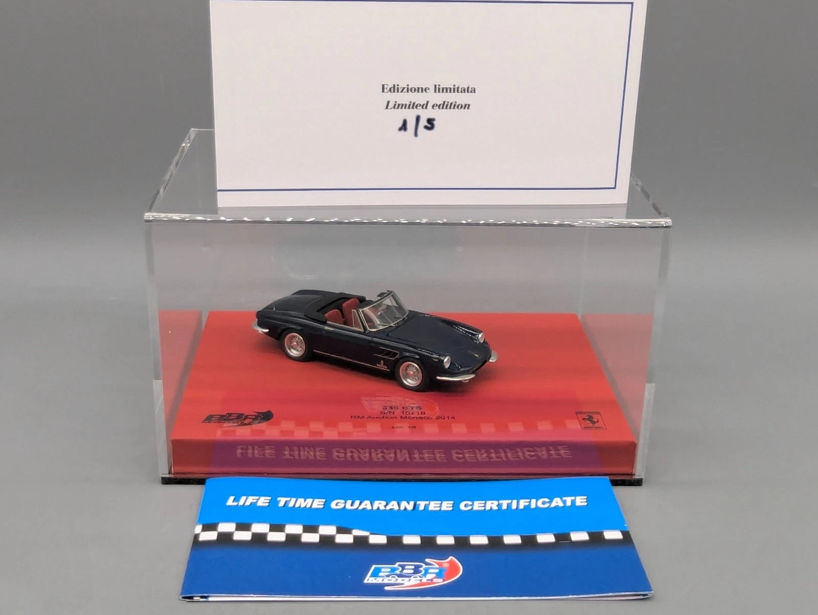 Modellautos 1:43 BBR Ferrari 330 GTS Auction Monaco 2014 Limited 01/05 mit OVP