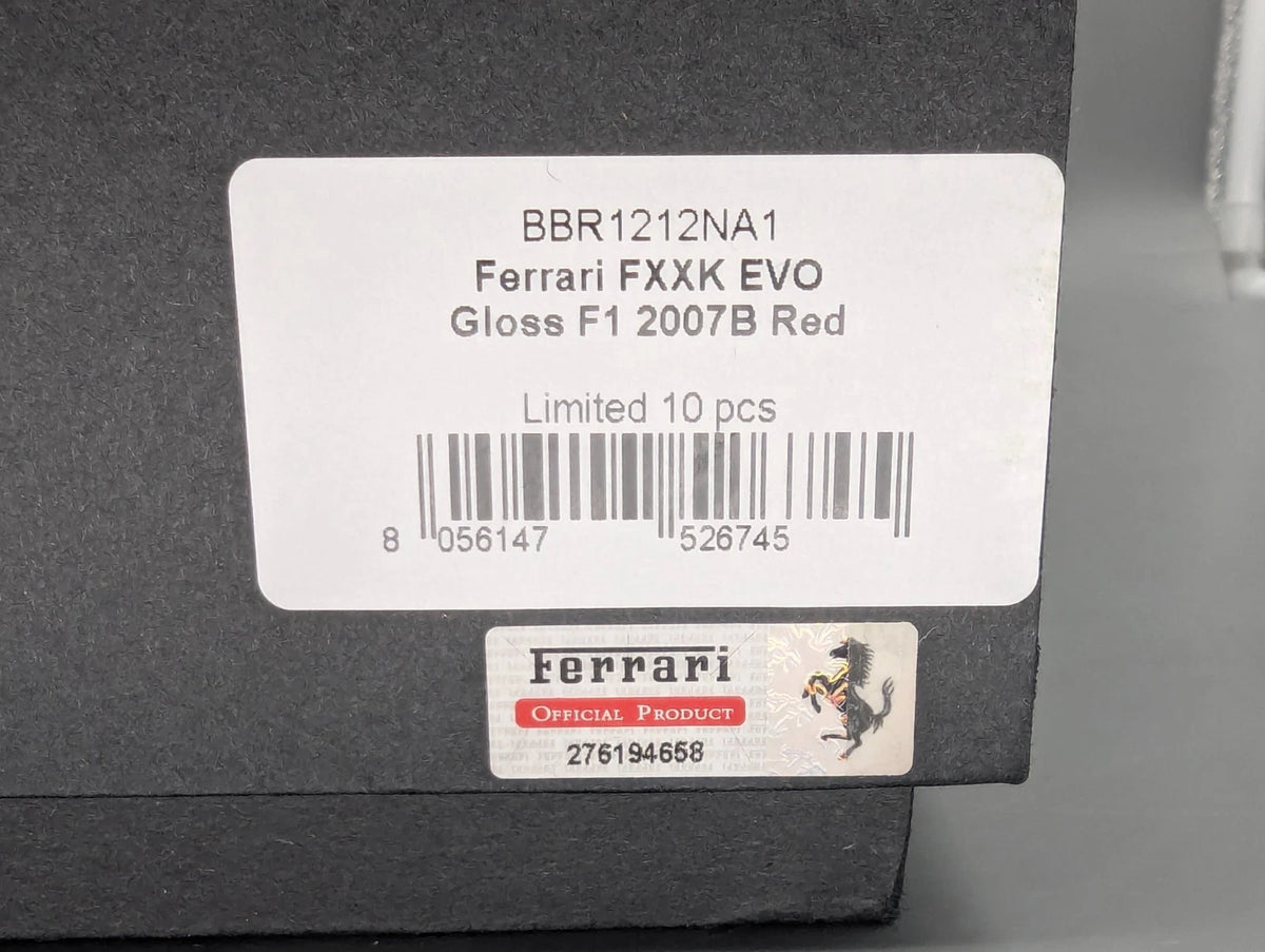 Modellautos 1:12 BBR Ferrari FXX-K EVO Gloss F1 2007B Red Ltd 00/10 Vitrine OVP