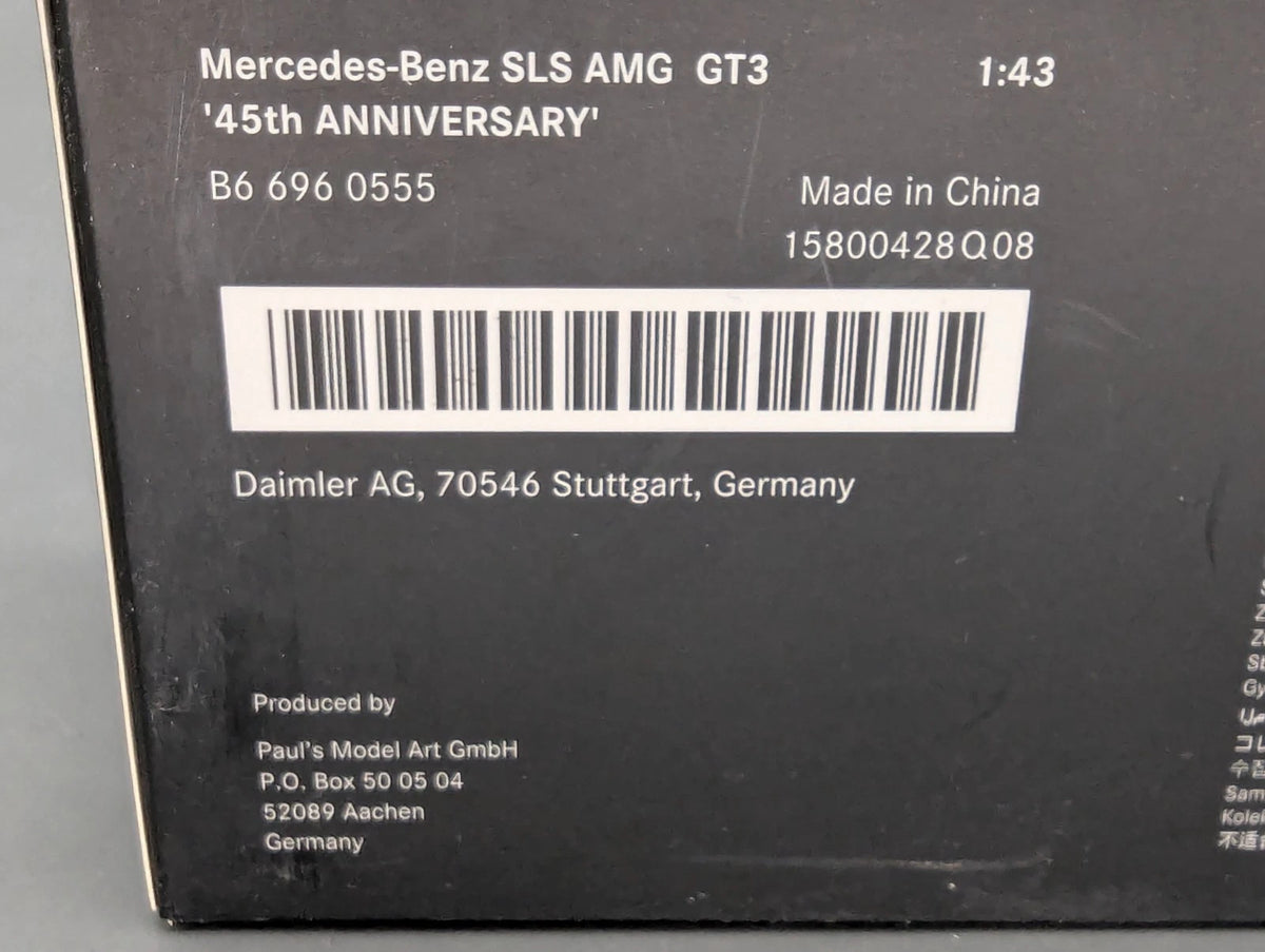 Modellautos 1:43 Minichamps Mercedes SLS AMG GT3 45th Anniversary mit Dealer OVP
