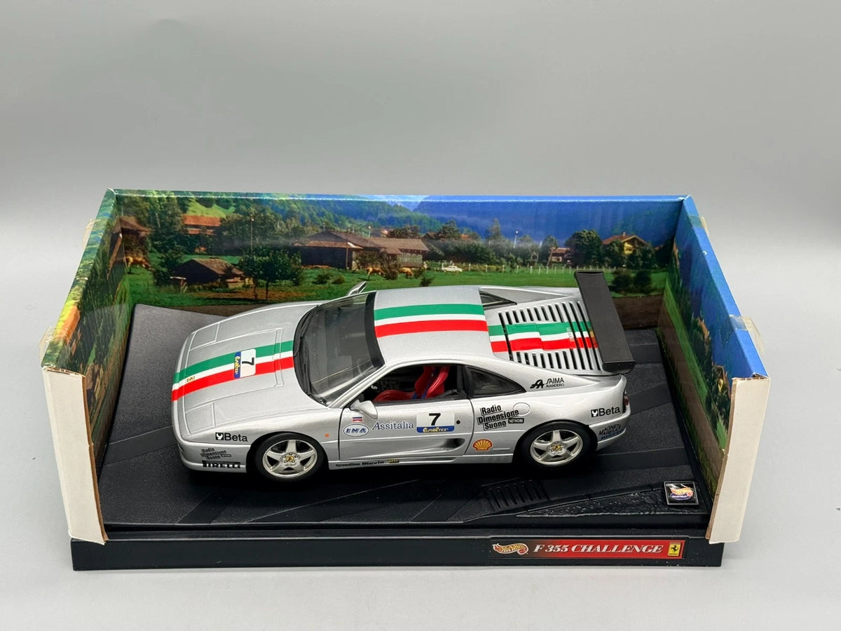 Modellautos 1:18 Hot Wheels Ferrari F355 Challenge 1998 #7 Silber mit OVP