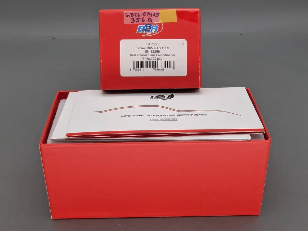 Modellautos 1:43 BBR Ferrari 365 GTS 1969 S/N 12259 First Owner Ltd 01/22 OVP